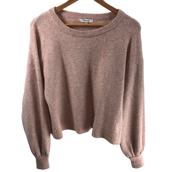 Madewell Wool Alpaca Sweater Sz XXS Oversized Pullover Balloon Sleeve Crewneck - Picture 3 of 9